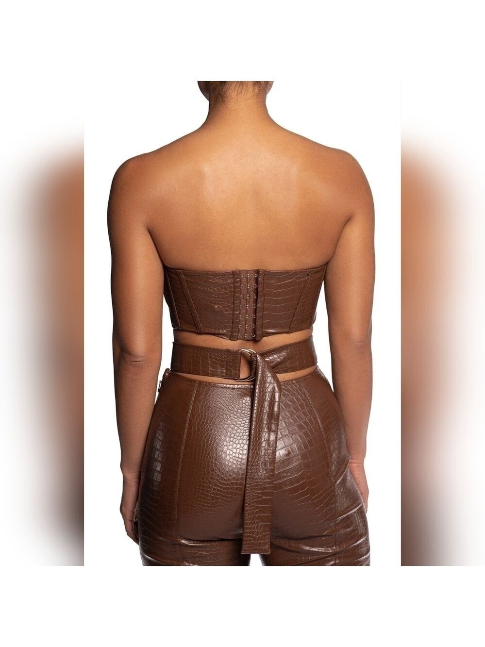 Jluxlabel Croc Embossed Faux Leather Pants